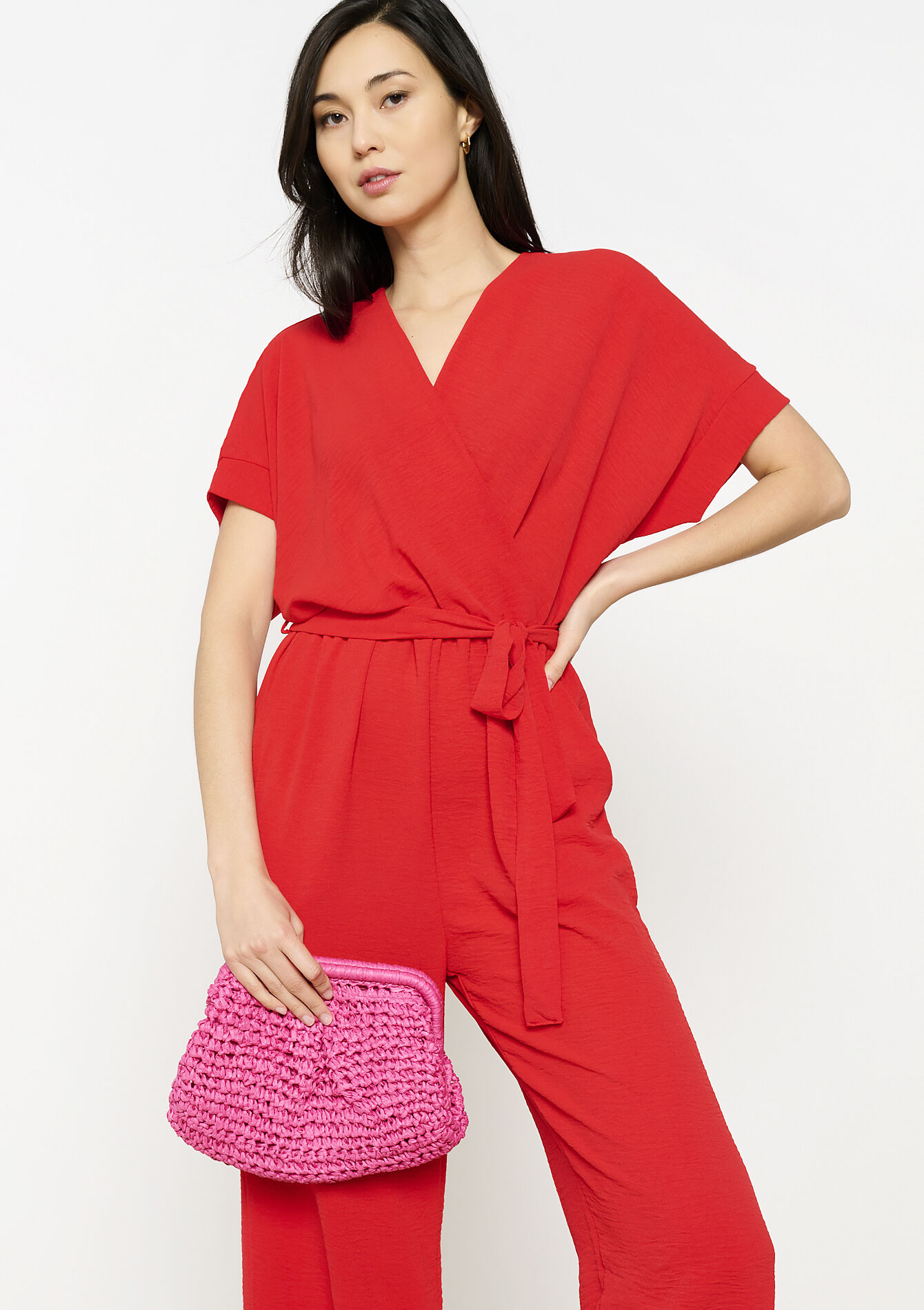 Gevlochten stro clutch