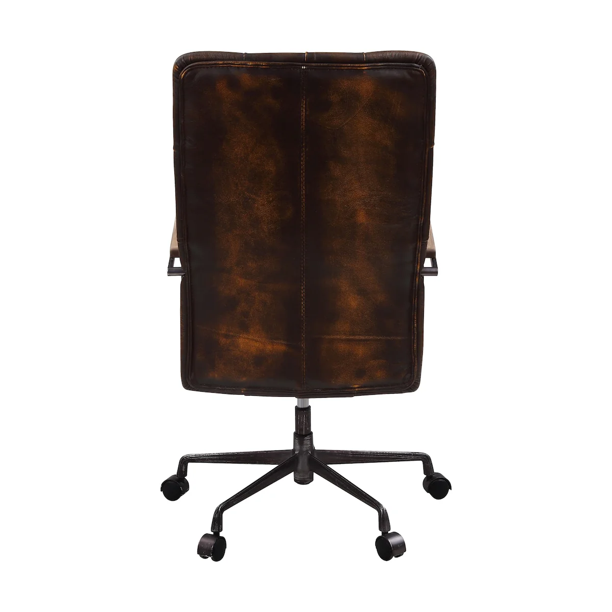 Antique Style Leather Button-Tufted 360 Degree Swivel Adjustable Seat Height Executive Office Chair