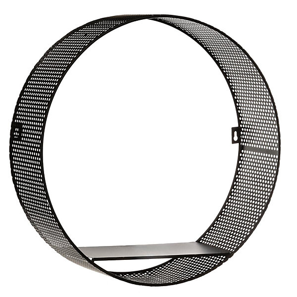 étagère murale ronde Atmosphera P.10 cm noir, lot de 3