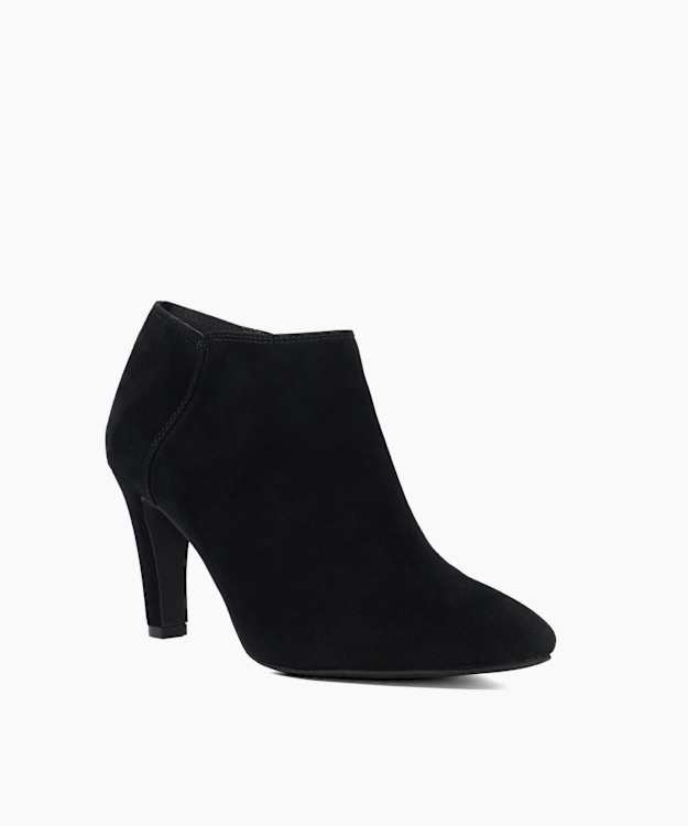 Omarah Black - Suede Heeled Shoe Boots
