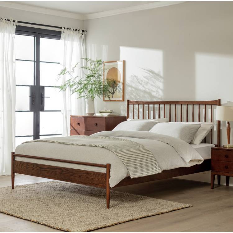 Habitat Chiltern Spindle Double Wooden Bed Frame - Walnut
