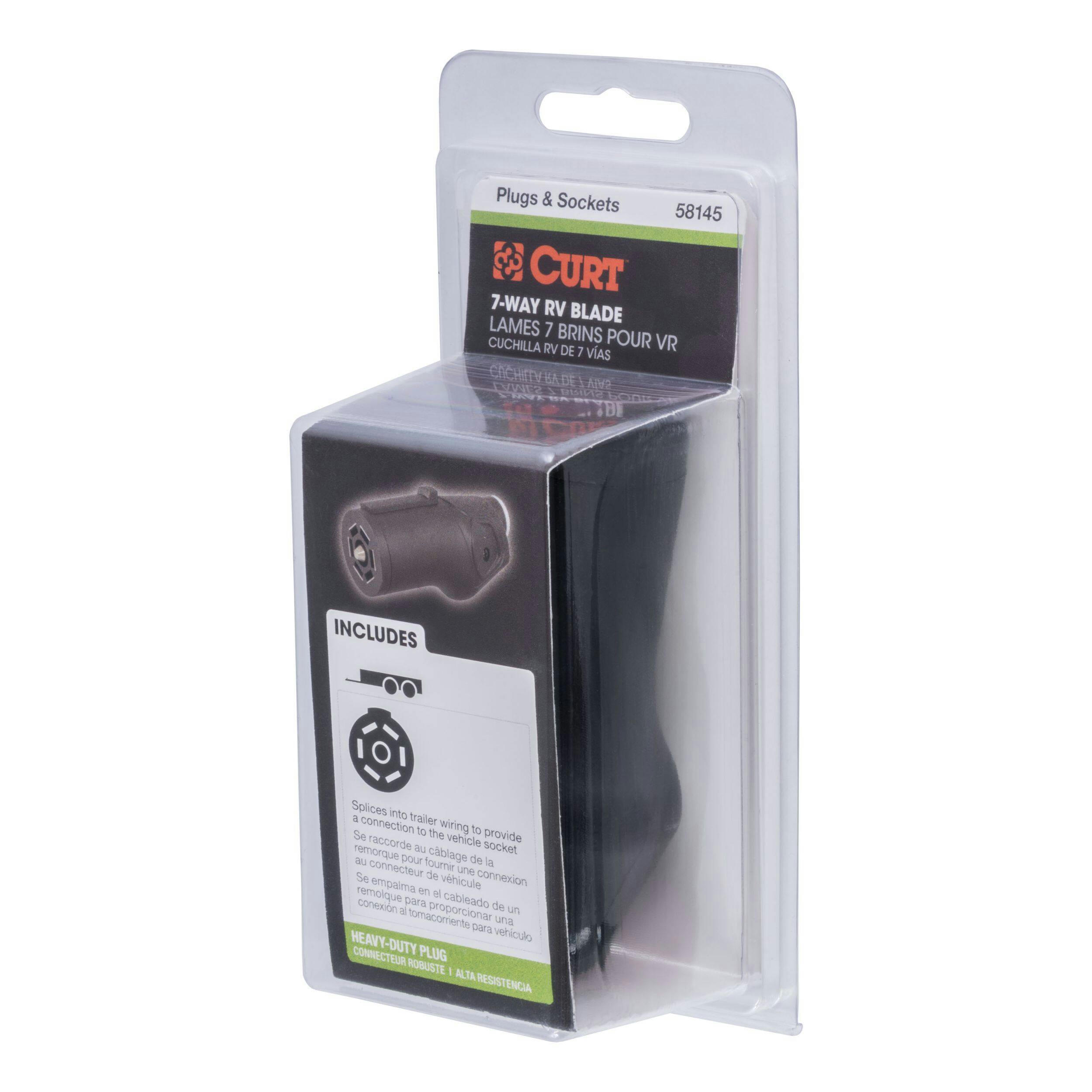 CURT Heavy-Duty 7-Way RV Blade Connector Plug (Trailer Side)