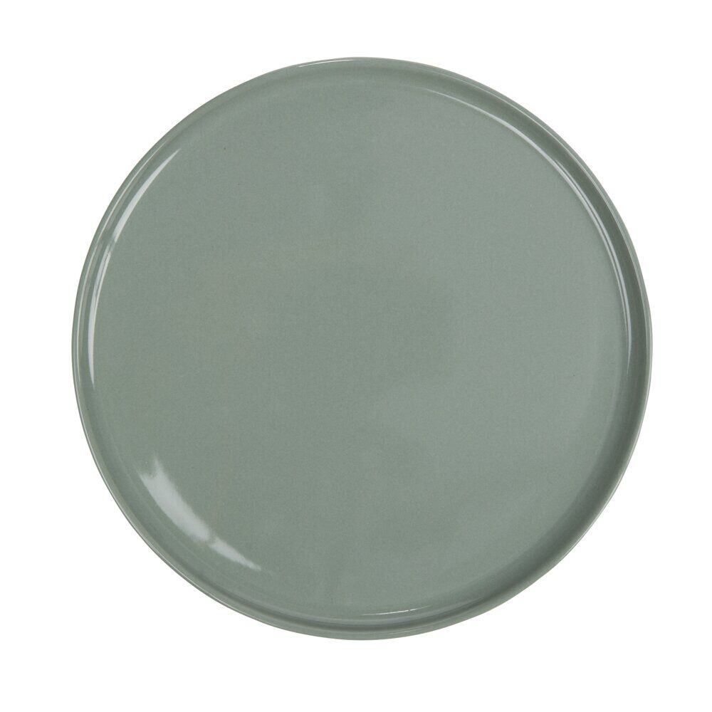 Assiette ronde plate Nordic porcelaine vert Ø28cm
