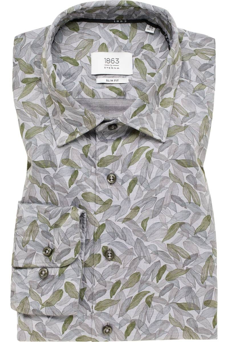 ETERNA 1863 Slim Fit Hemd grün, Bedruckt