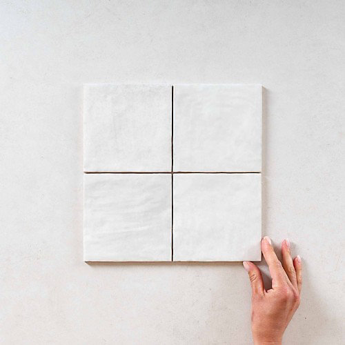 Carrelage Effet Zellige Blanc LA RIVIERA 13,2x13,2 Blanc - Les Carreaux de Jean