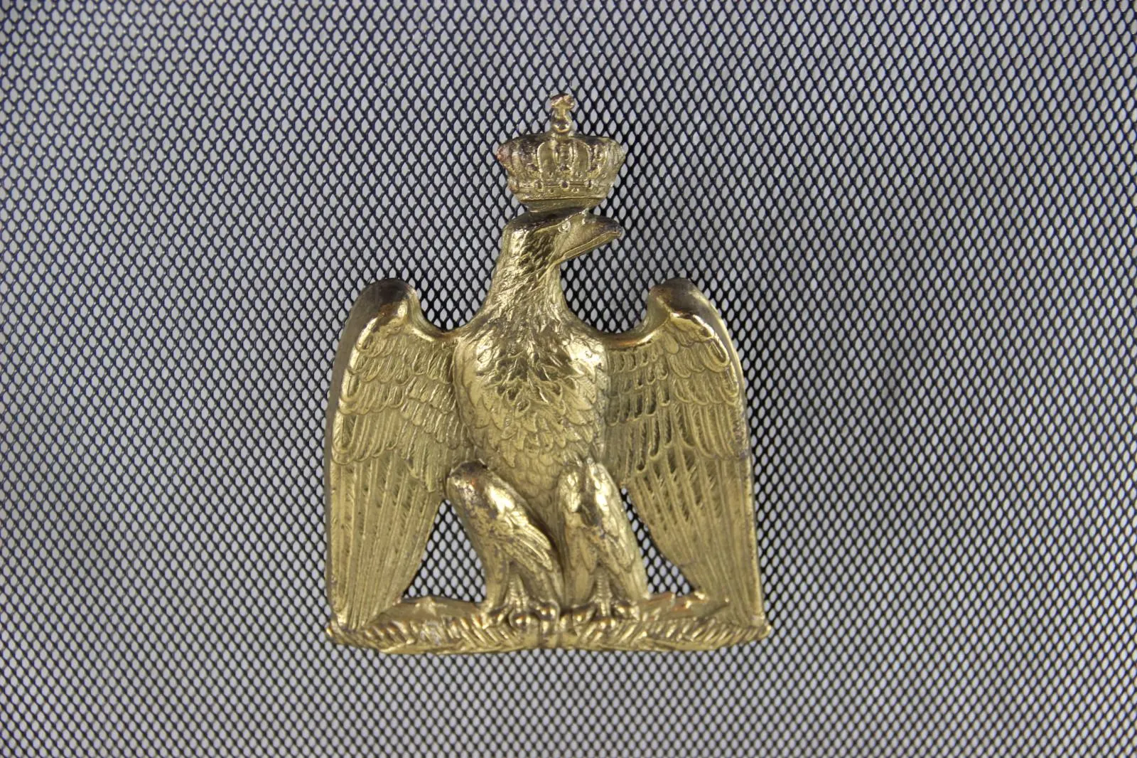 French mid century 1970 eagle brass fireplace screen empire