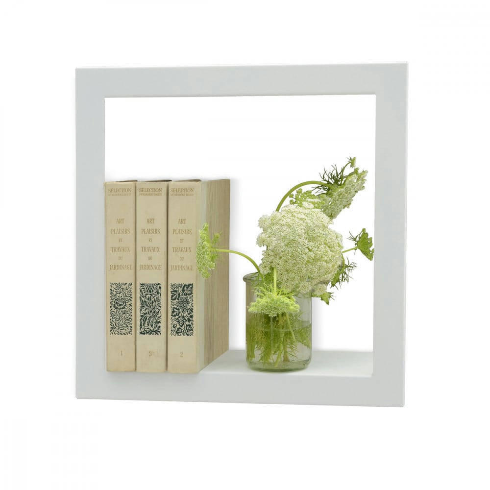 STICK - Etagère design carrée blanc 36.8x36.8x13.5cm