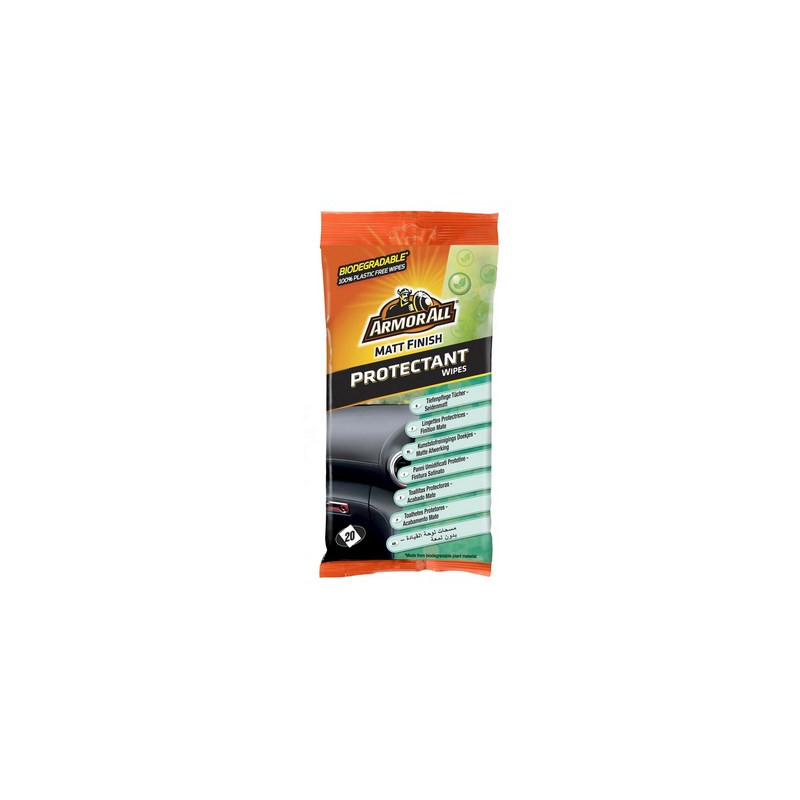 Lingette biodégradable pour tableau de bord mat 20 pièces