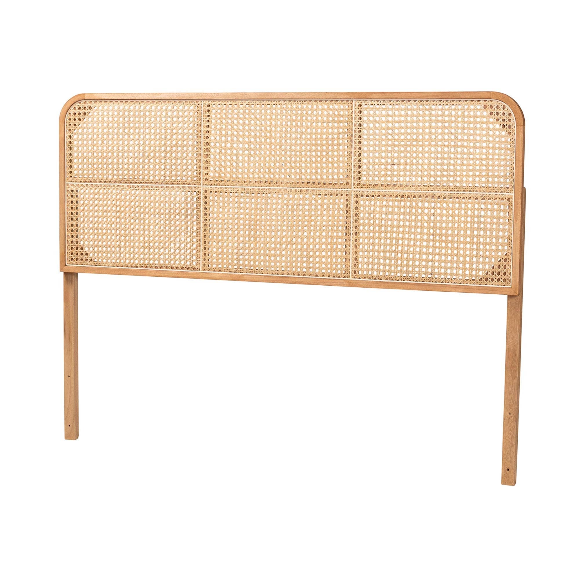 bali & pari Lainer Modern Bohemian Bayur Wood and Natural Bamboo Headboard