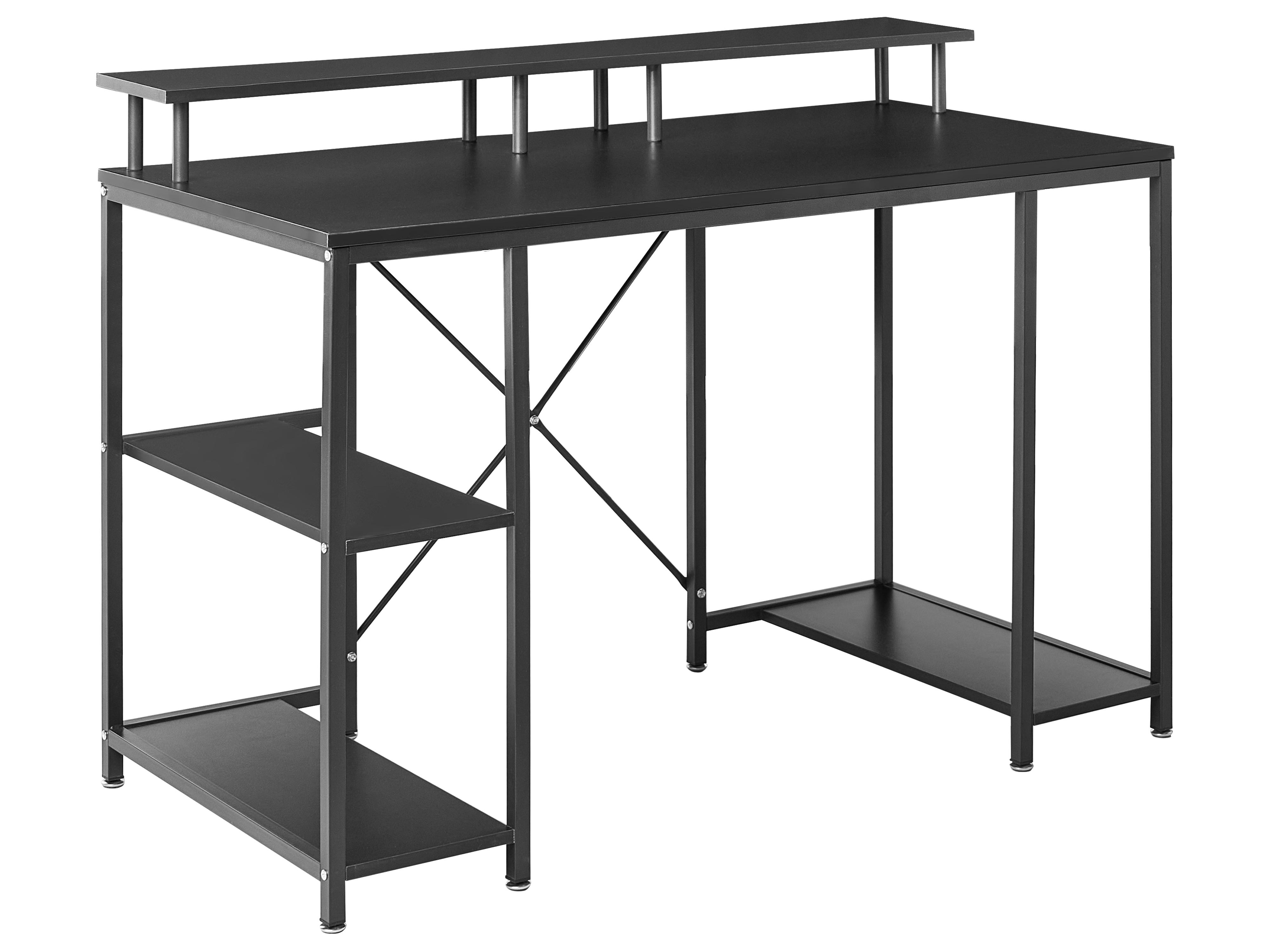 Home Office Desk CADDO Black 120 cm 60 cm with Shelves
