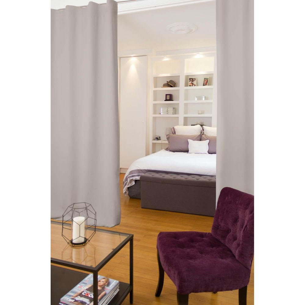 - Rideau séparateur pièce phonique thermique occultant gris 140 x 250