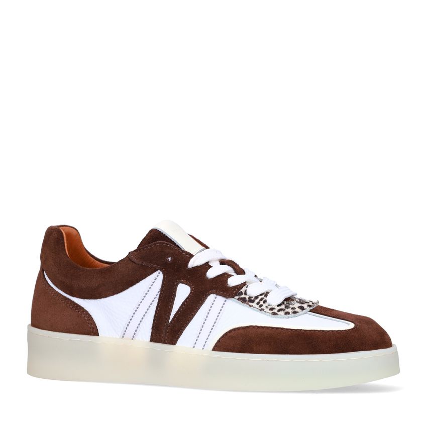 Manfield Bruine suède sneakers