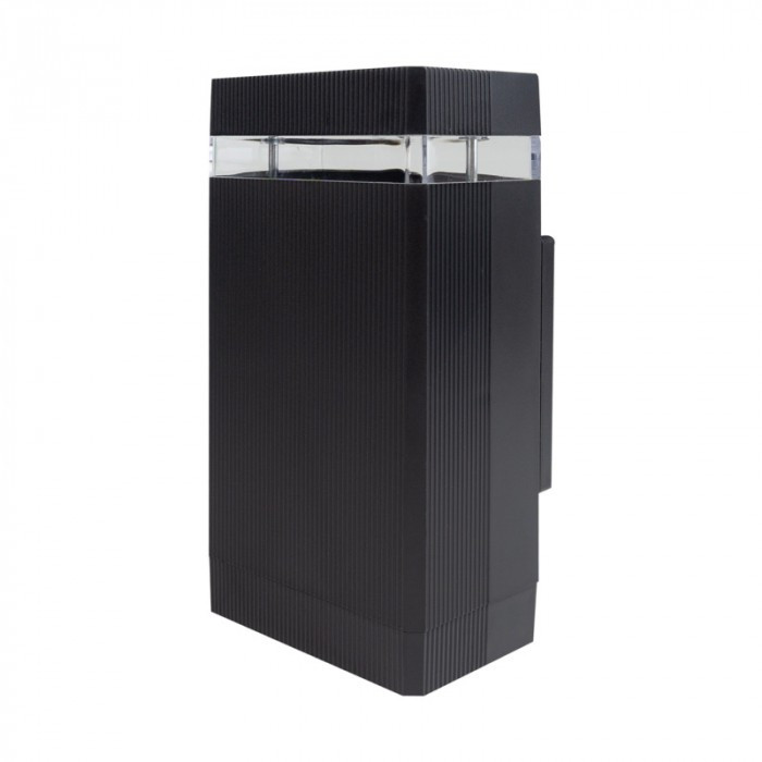 Kinkiet zewnętrzny czarno-przezroczysty 1xGU10x15W IP44 Ecolight