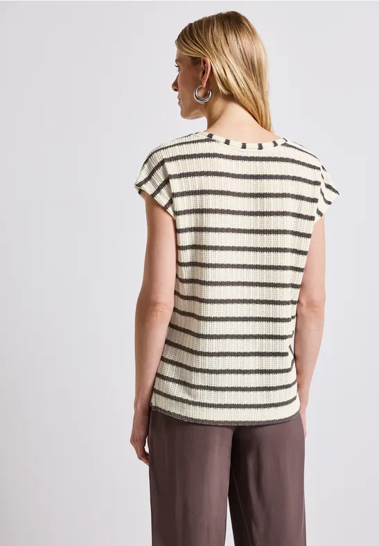 Strick-Look Streifen-Shirt