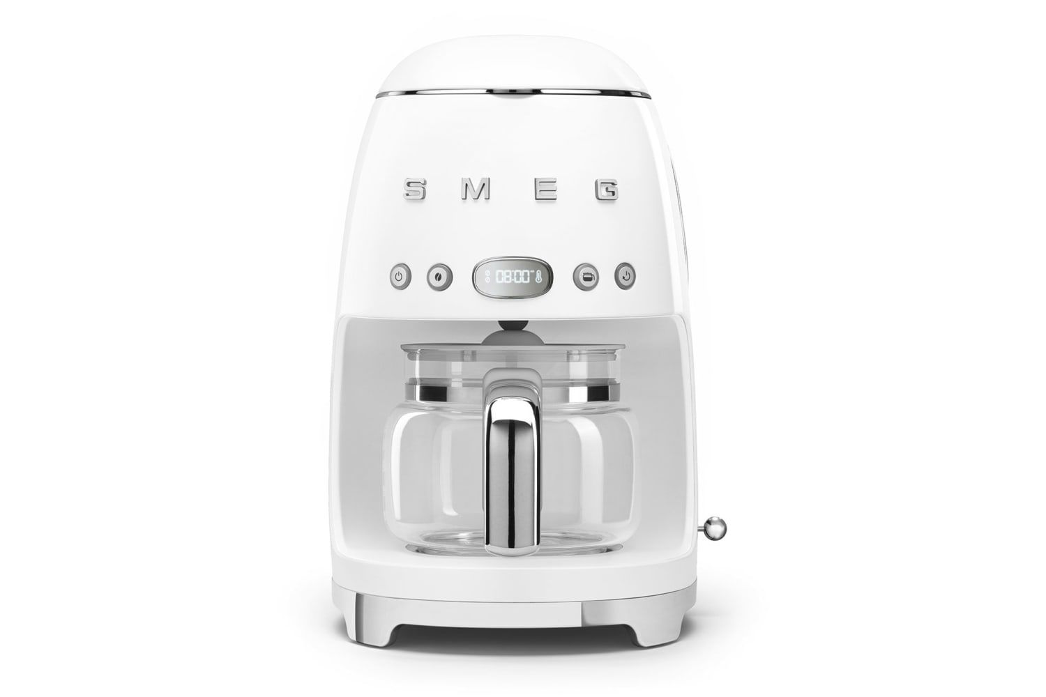 Smeg EEJB299 Retro Kitchen Set, 1.4L Drip Coffee Machine and Induction Milk Frother, DCF02WHUK   MFF11WHUK, White