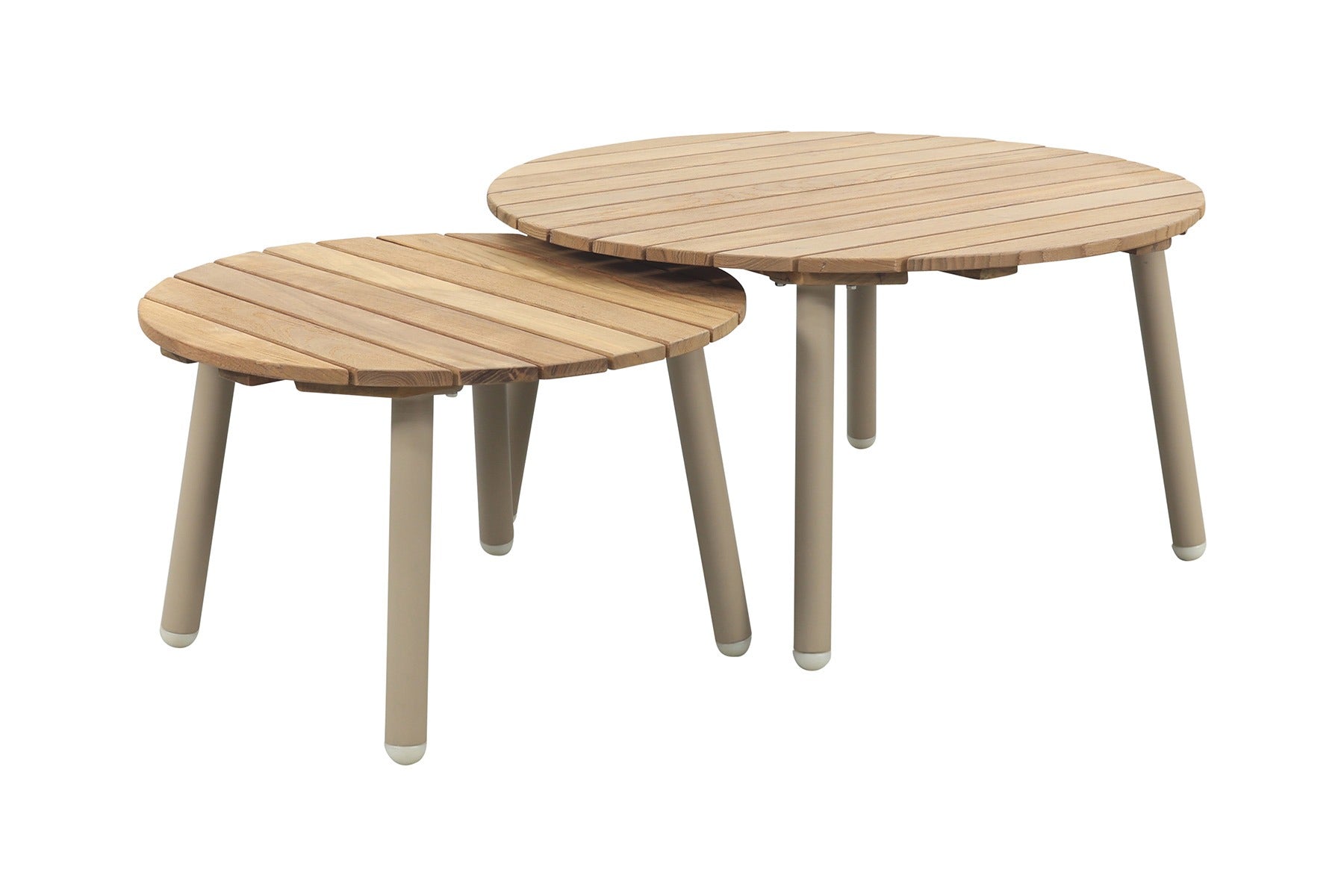 VDG Mindo alu teak ronde loungetafel set - Latte