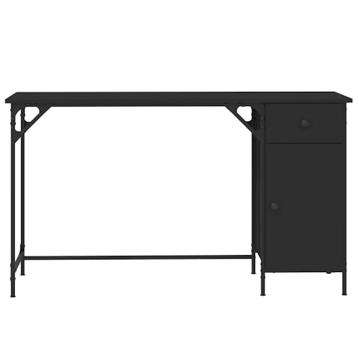 NNEVL Computer Desk Black 131x48x75 cm Engineered Wood