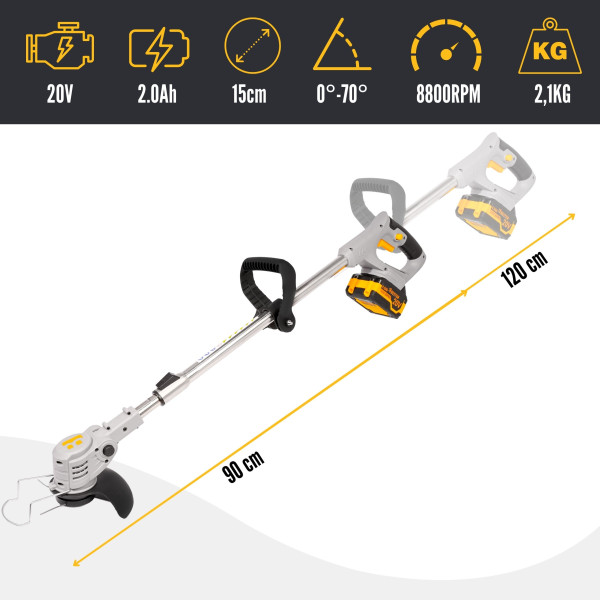 Podkaszarka akumulatorowa BESTEN 20V 2x3Ah trymer do trawy 1,6 kg