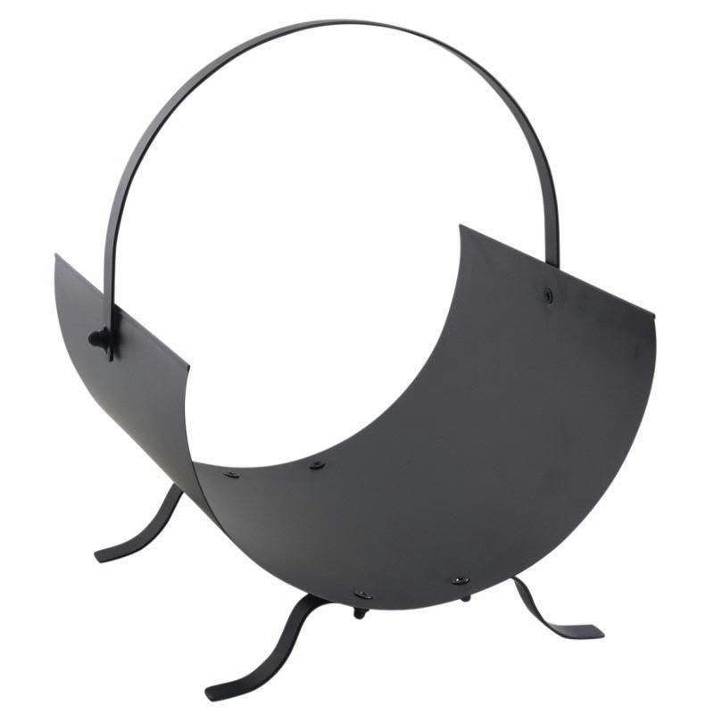 - Porte-bûches design en métal noir