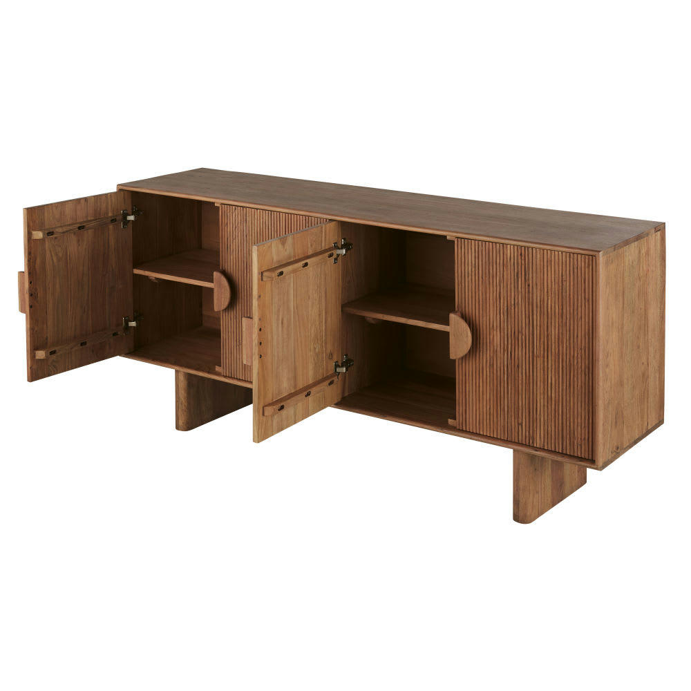 Moony - Buffet 4 portes en bois d'acacia