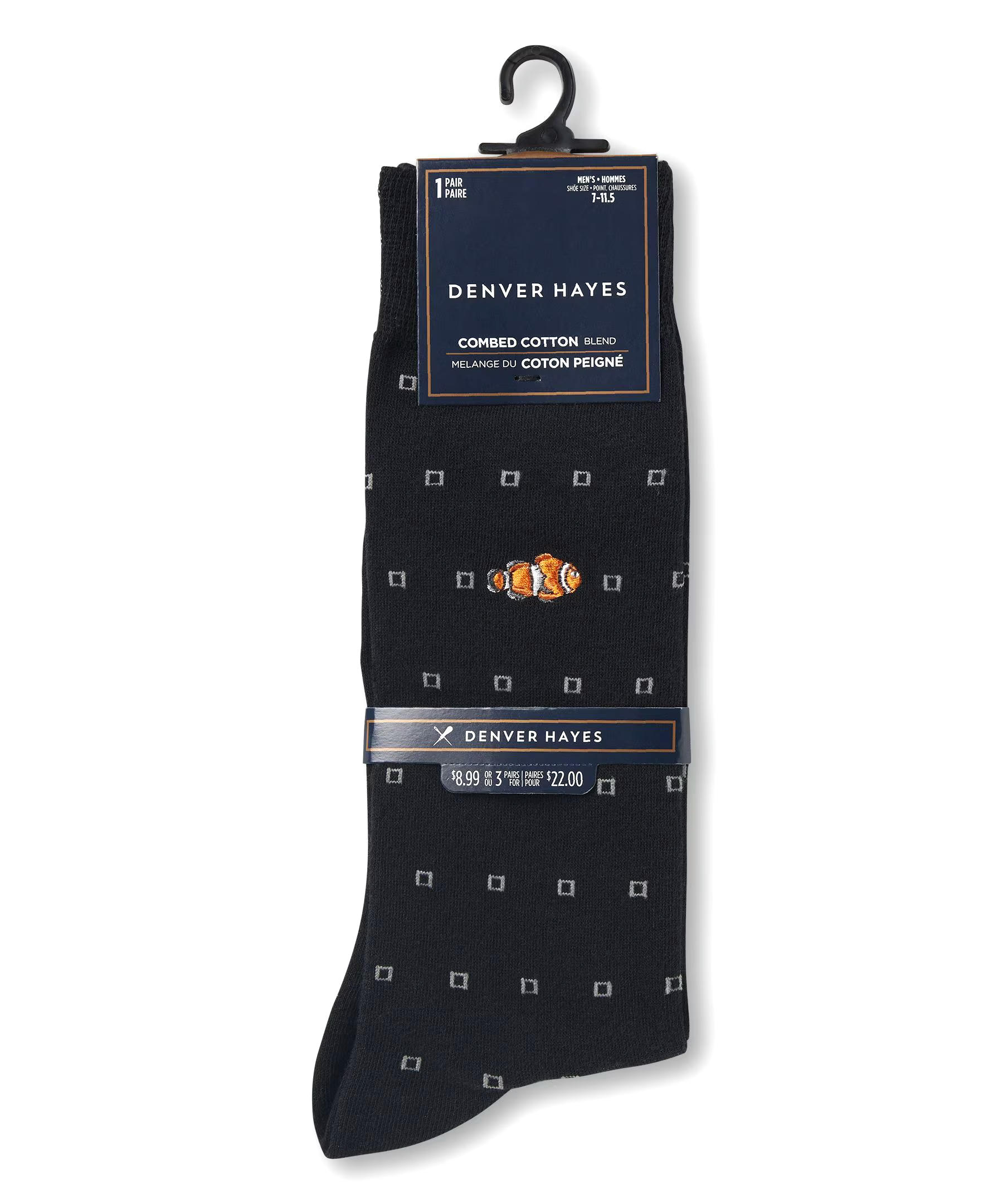 Denver Hayes Men's FRESHTECH® Casual Novelty Crew Socks