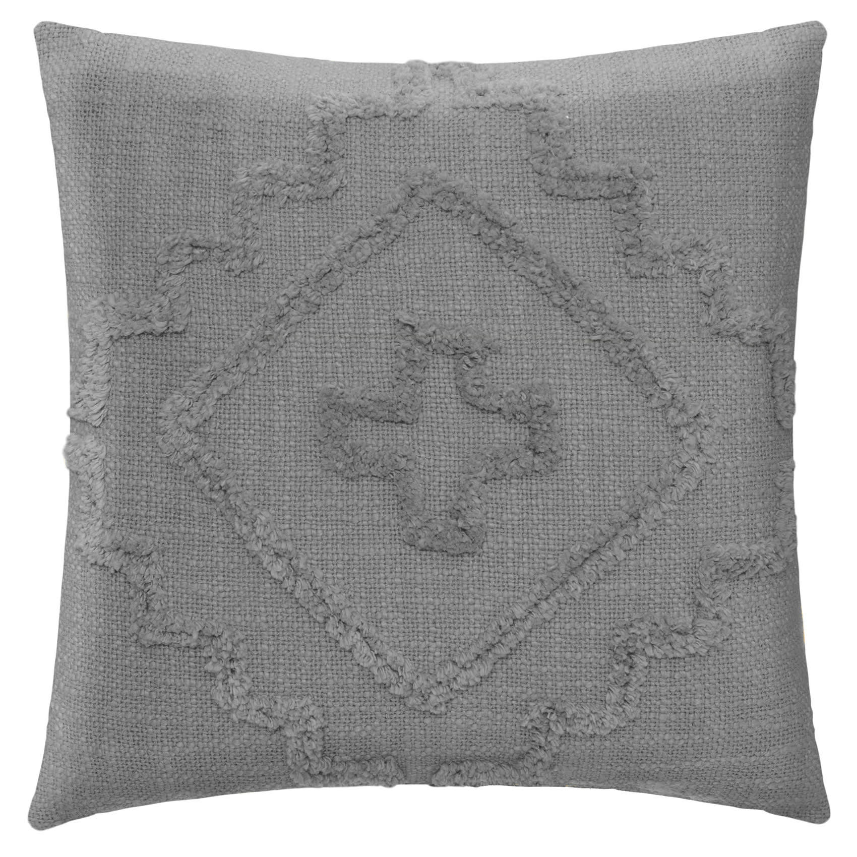 - Coussin esprit berbère coton gris clair 40x40 cm