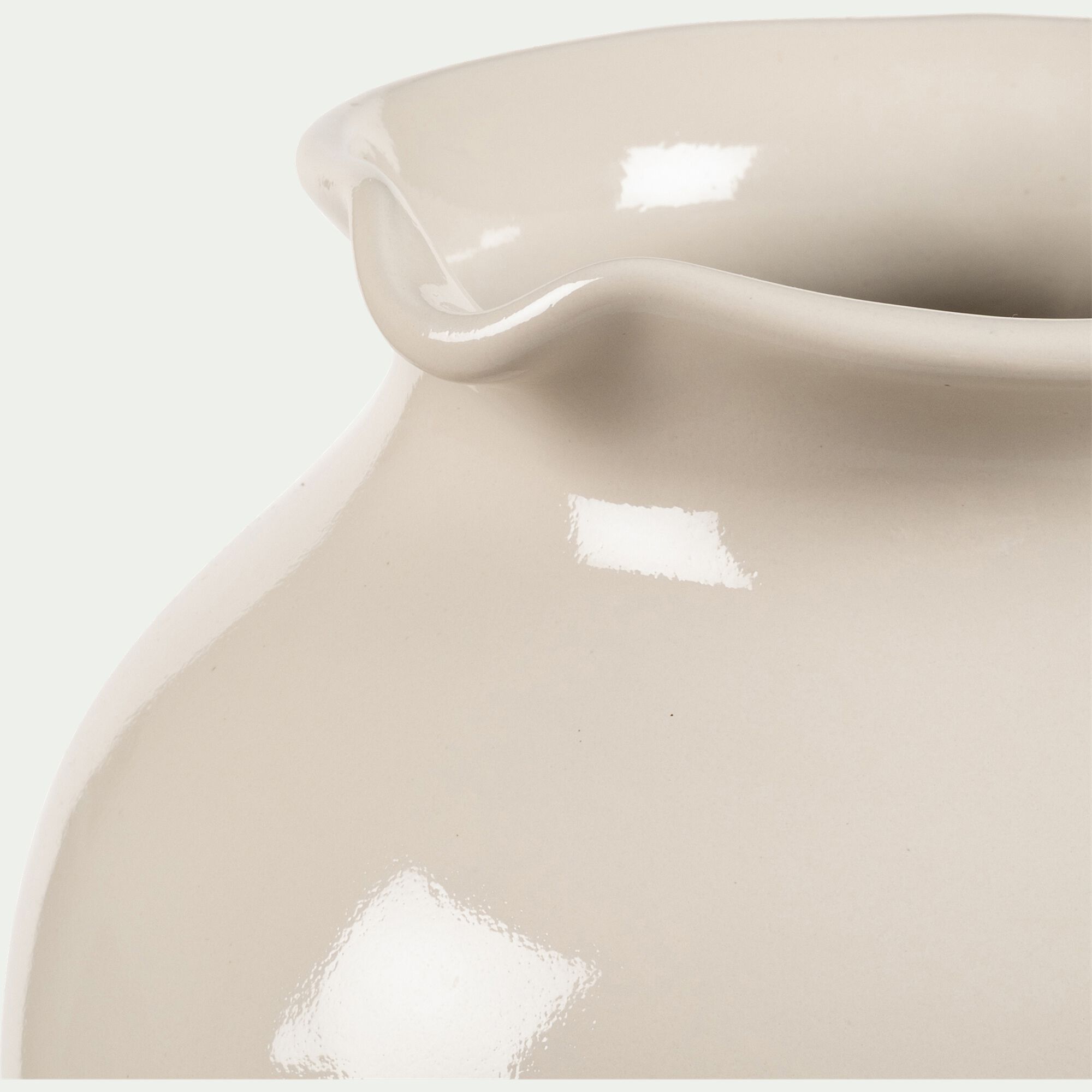 MELION - Vase pichet en grès H26,2cm - blanc