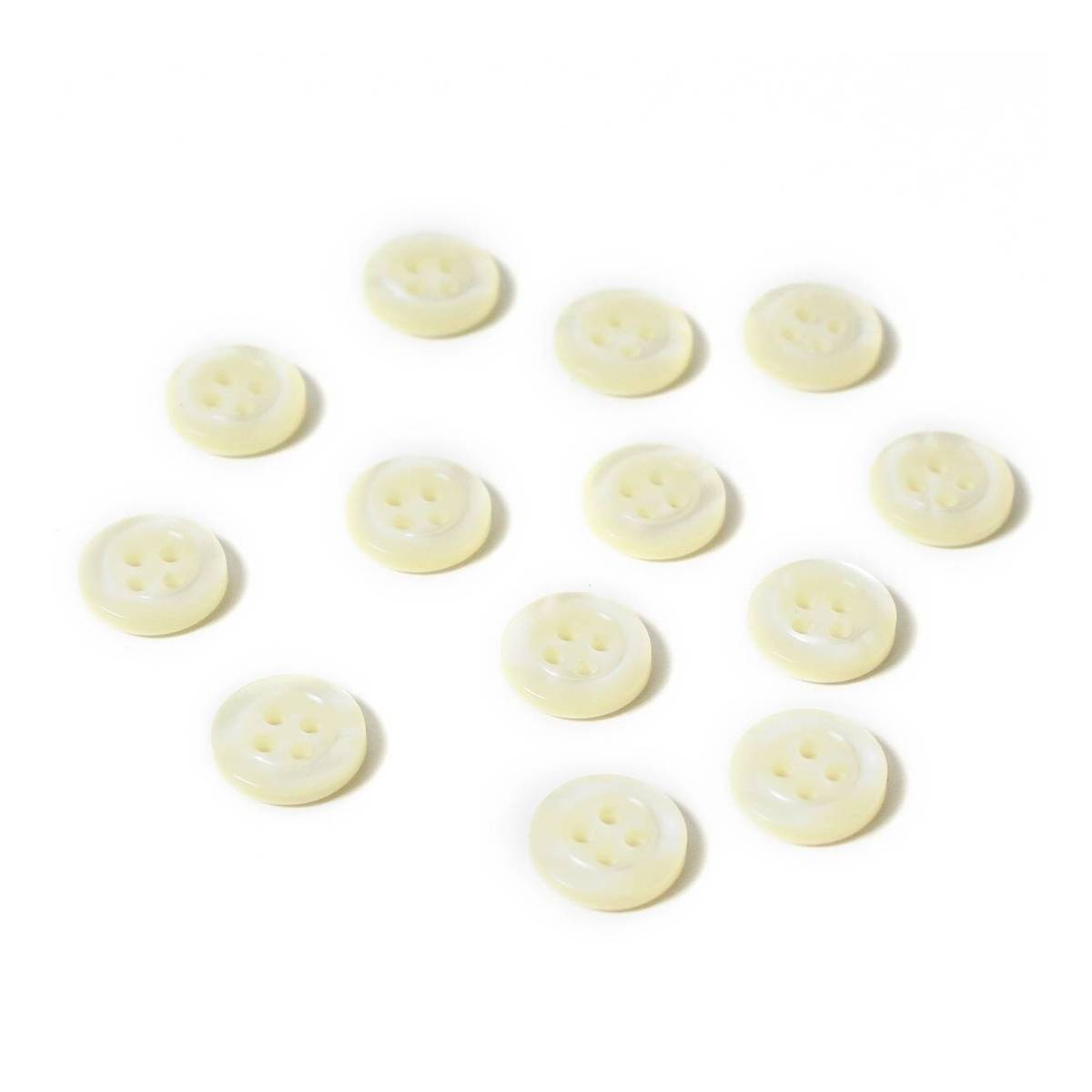 Hemline Cream Basic Shirt Blouse Button 13 Pack