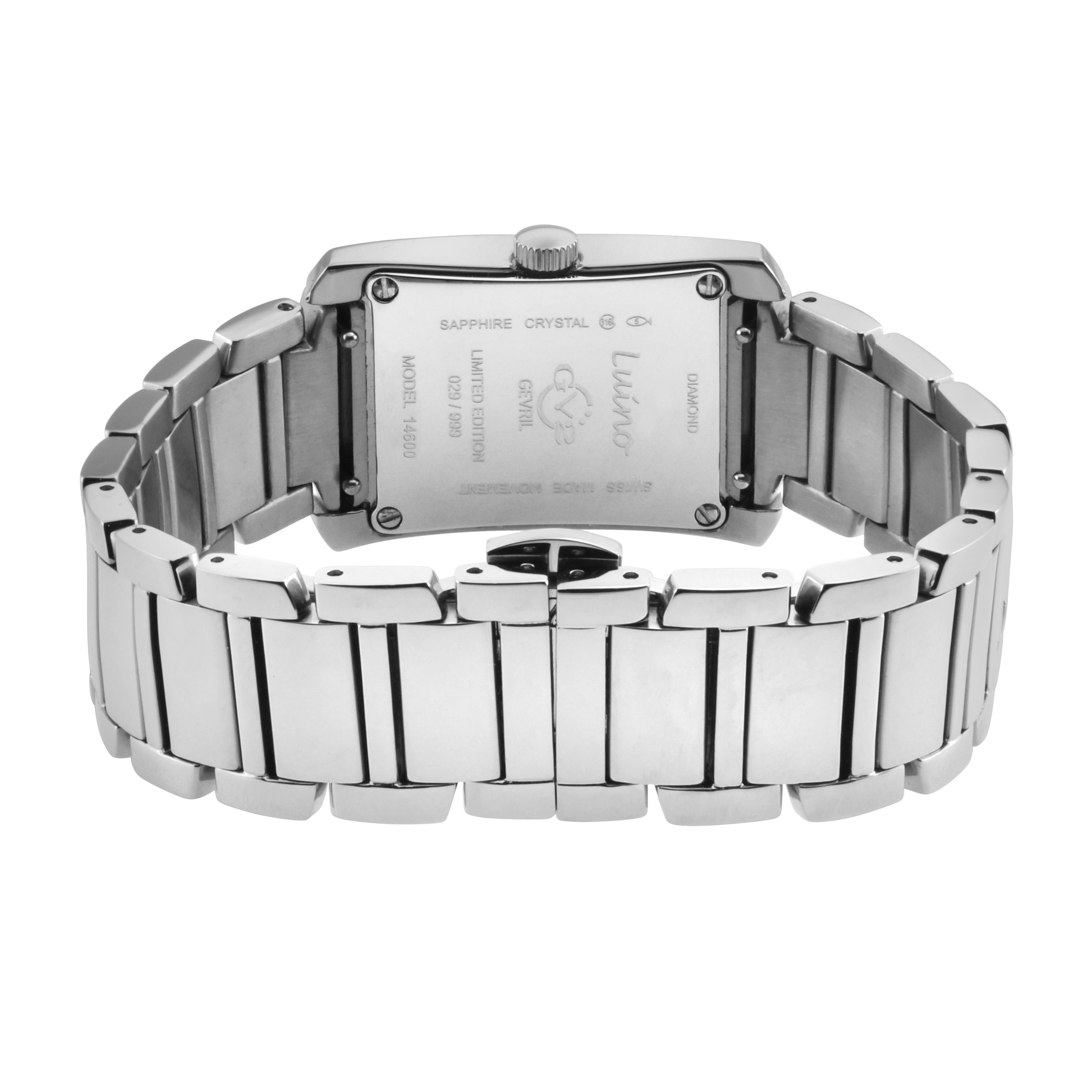GV2 Luino, Swiss Quartz Watch, Black MOP Dial, 316L Stainless Steel, and Sapphire Crystal