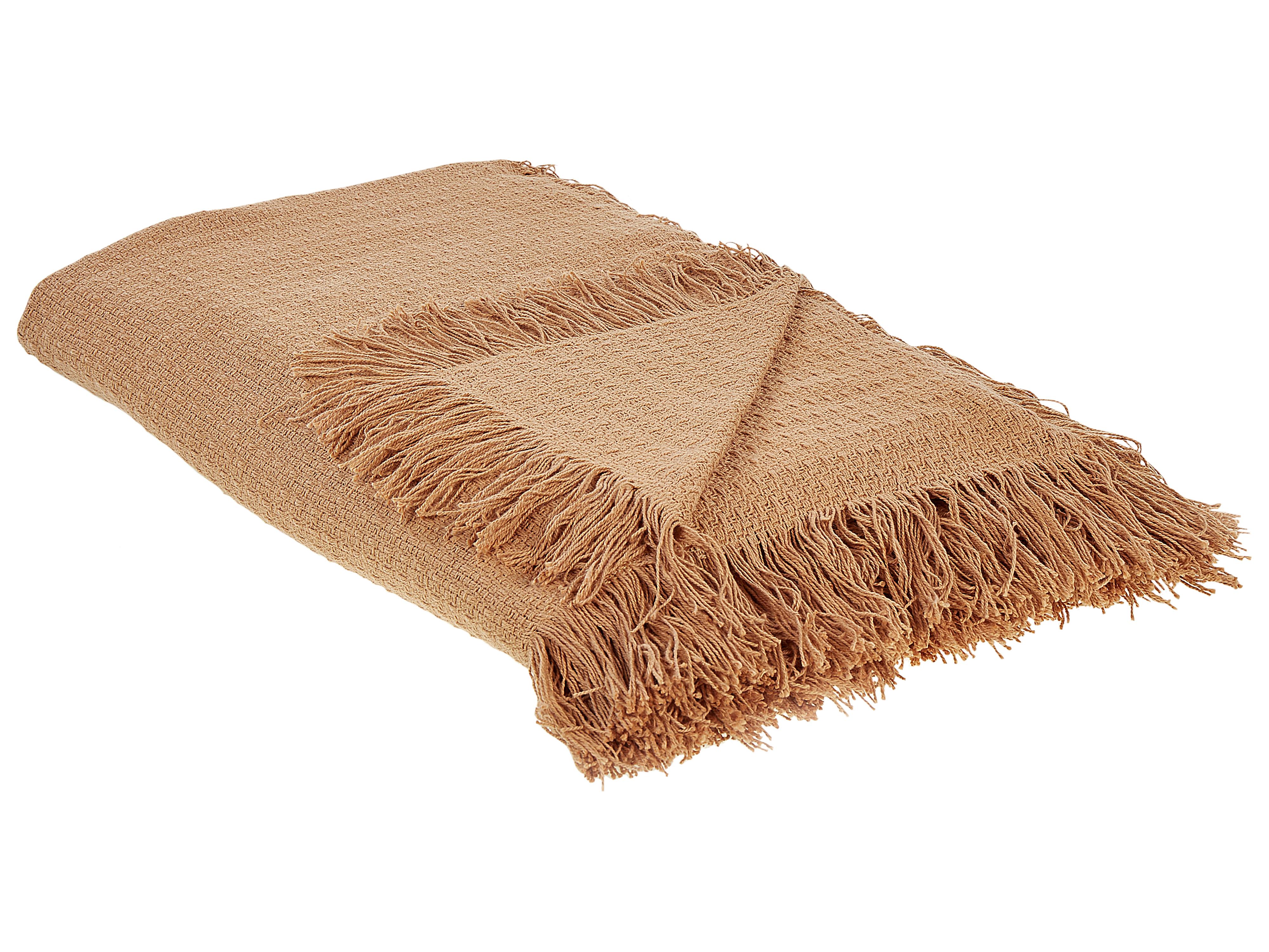 Bedspread YERBENT Cotton 150 x 200 cm Golden Brown