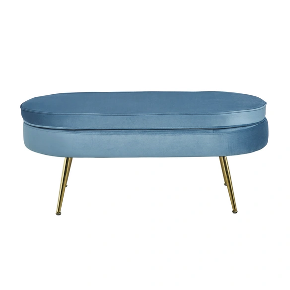 Hocker, Höhe: 40 cm, blau/goldfarben