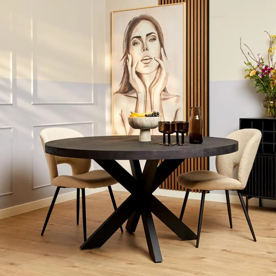 StarFurn - Ronde eettafel Denver - ?150 cm - zwart