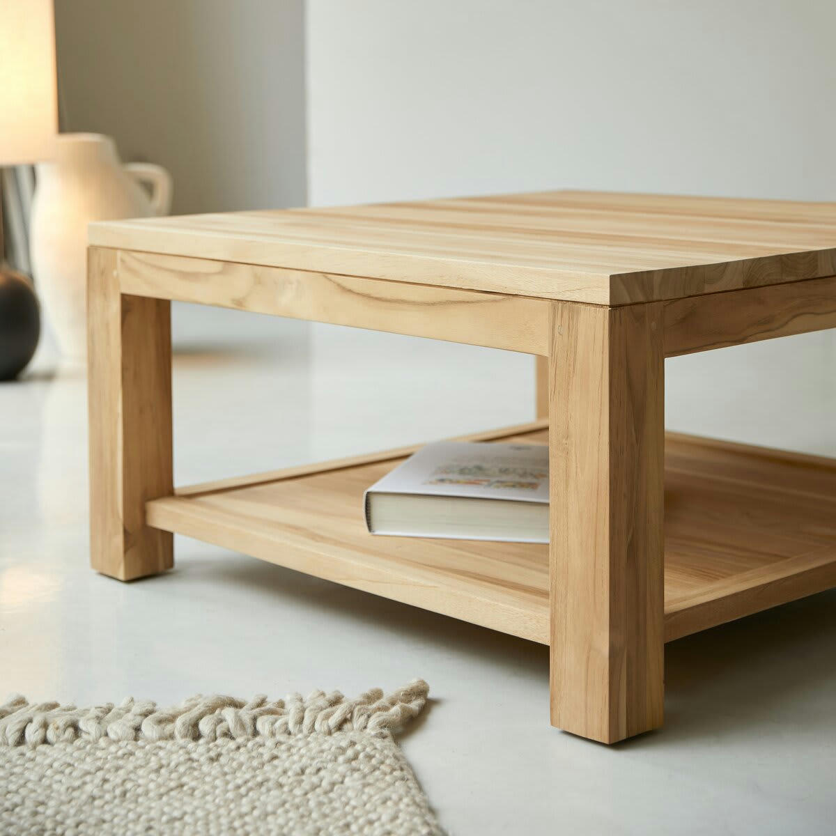 EVE - Table basse carrée en teck massif