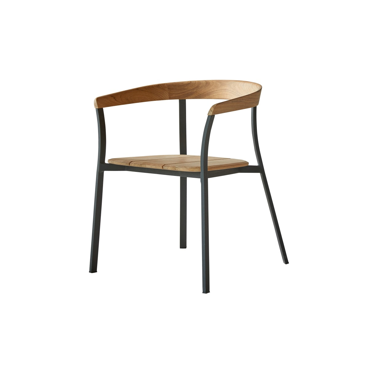 Tikamoon Stoel in massief teak en aluminium - Naturel