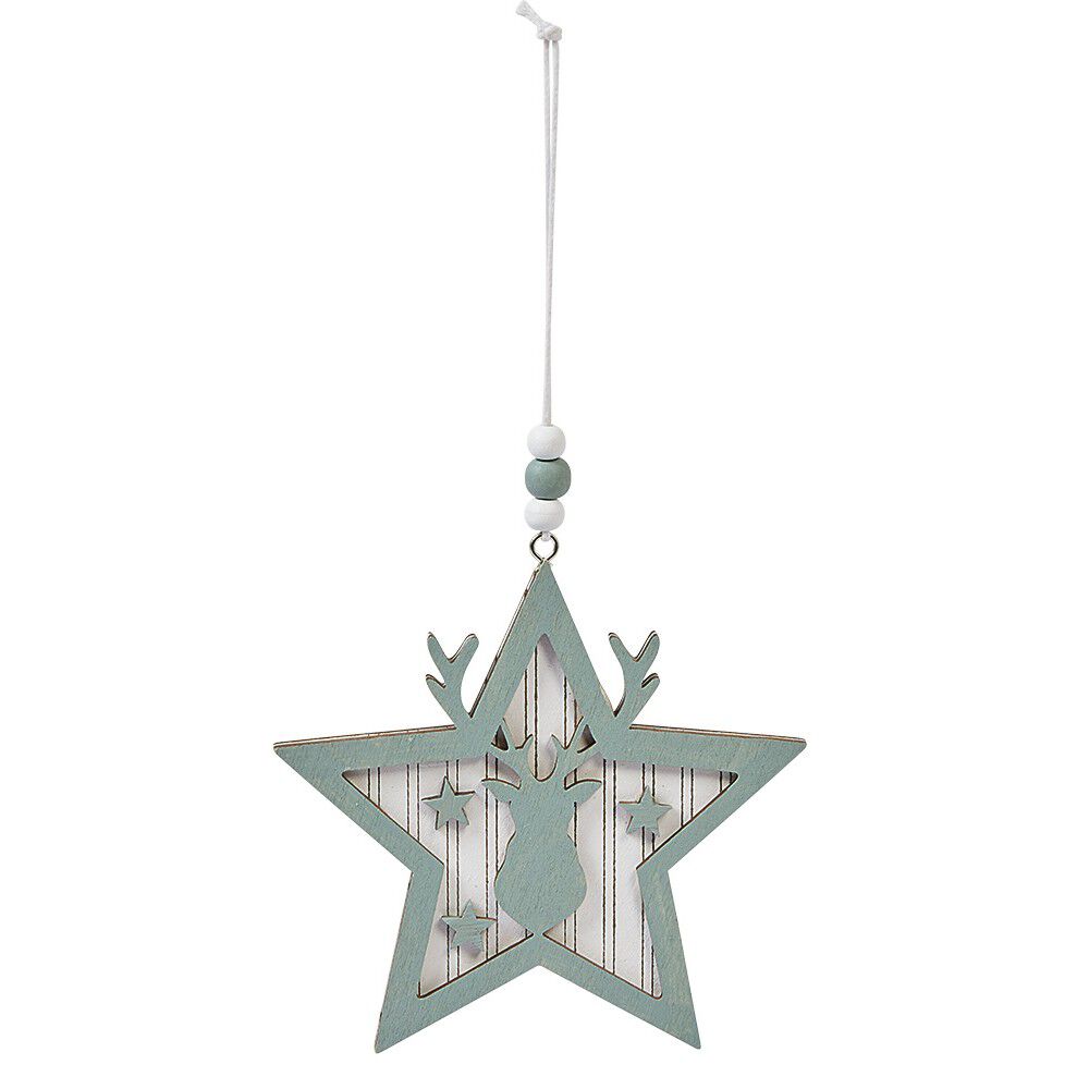 Suspension de No&euml;l en mdf forme étoile ou Sapin
