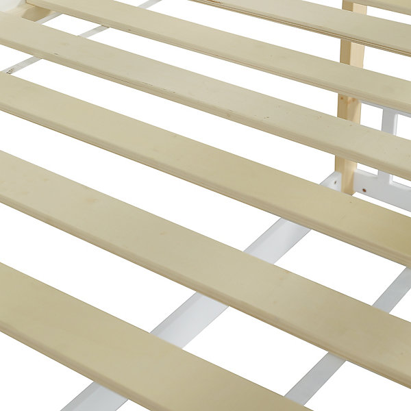 Lit superposé 90x200 cm avec fenêtres, échelle 3 marches, toboggan, cadre bois blanc,naturel