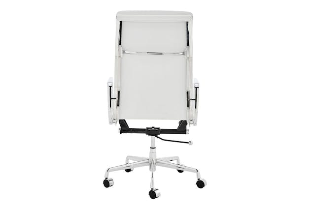 NNEKGE Replica Eames Group StandardPadded High Back Office Chair (White Leather)