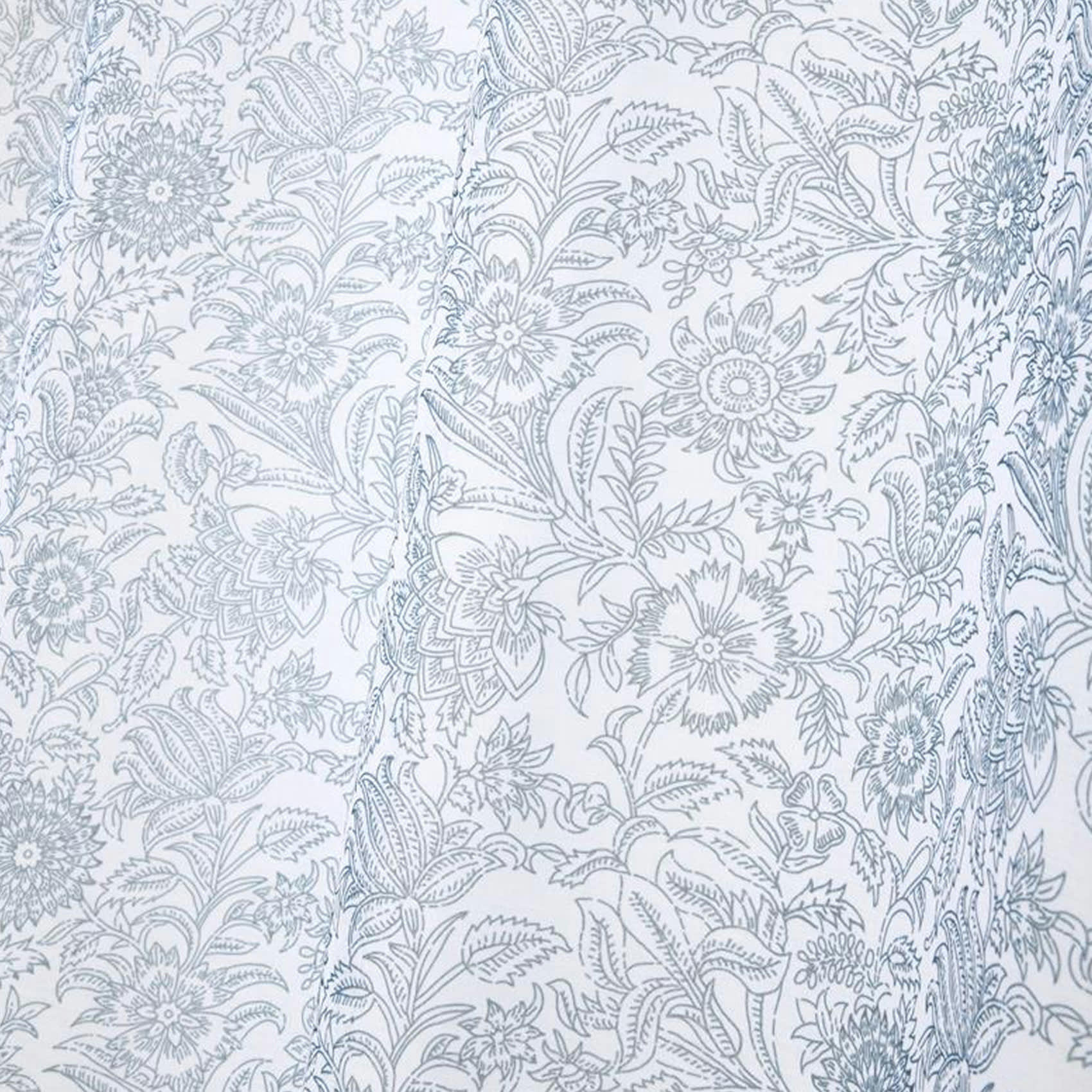 - Voilage tamisant au style fleuri polyester bleu azur 140x260 cm