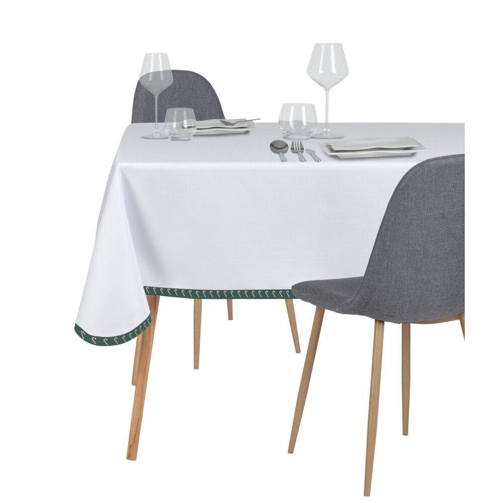 Nappe sucre d'orge 140x250cm polyester blanc