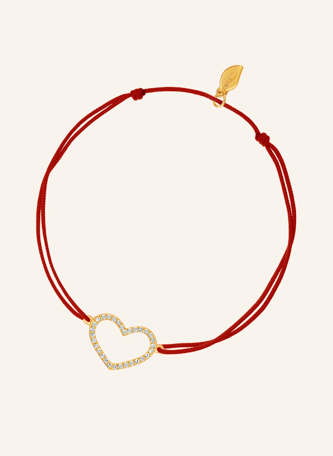 Leaf Freundschaftsarmband HEART aus 18 Karat Gelbgold mit Diamanten