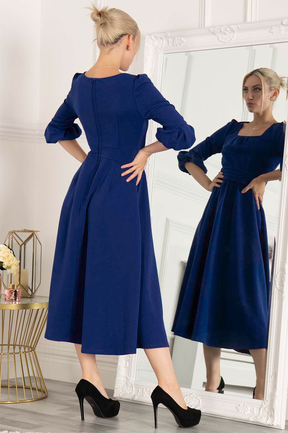 Jolie Moi Bell Sleeve Flare Midi Dress