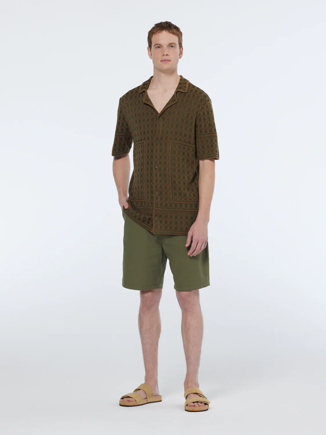 Jacquard Knit Short Sleeve Shirt