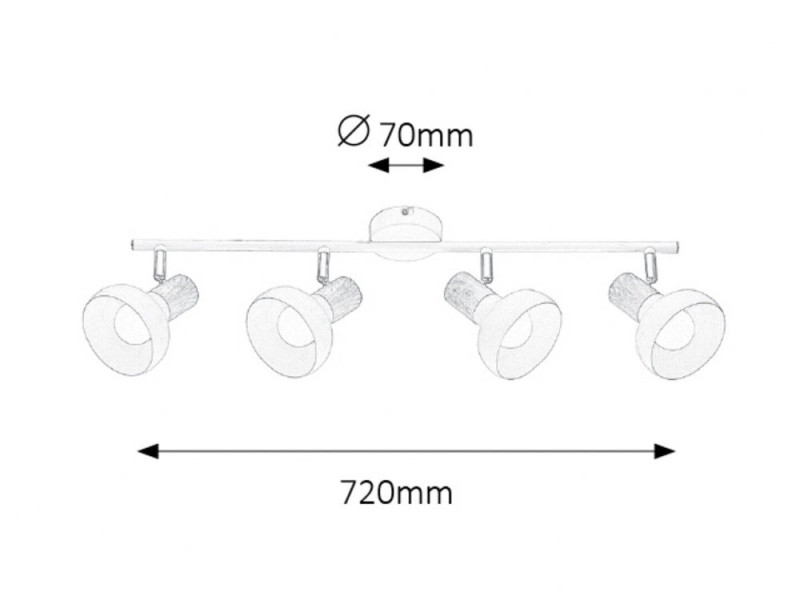 Spot listwa biały Holly 4xE14x12W wym:15x72x12cm IP20 Rabalux