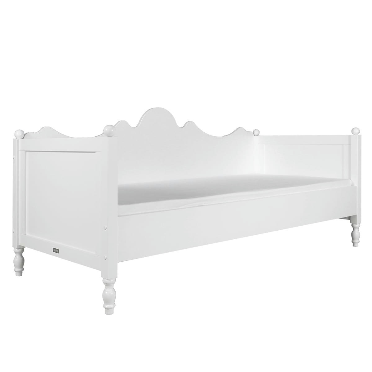 BELLE - Lit banquette 90x200 sommier inclus blanc