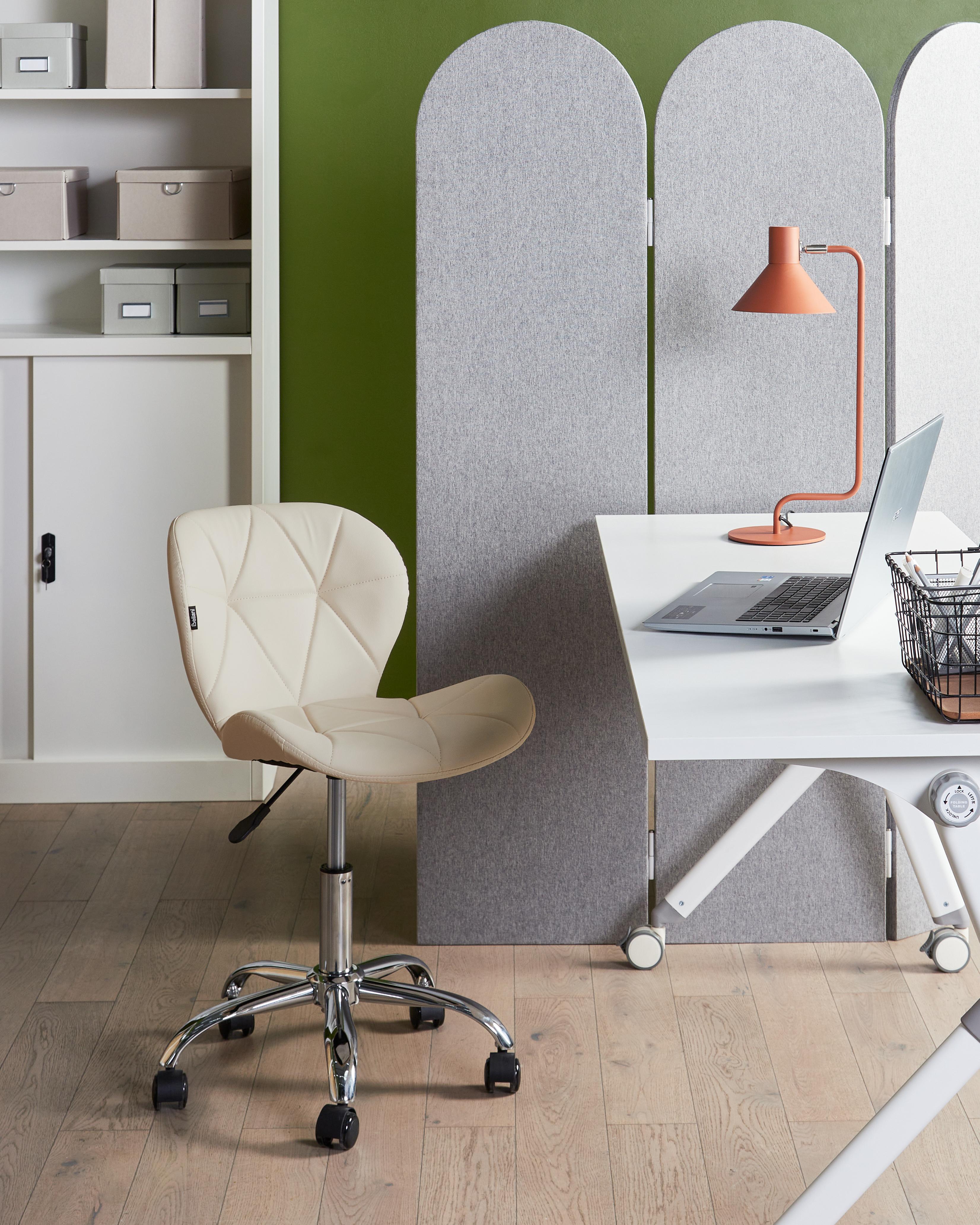 Desk Chair VALETTA Faux Leather Beige