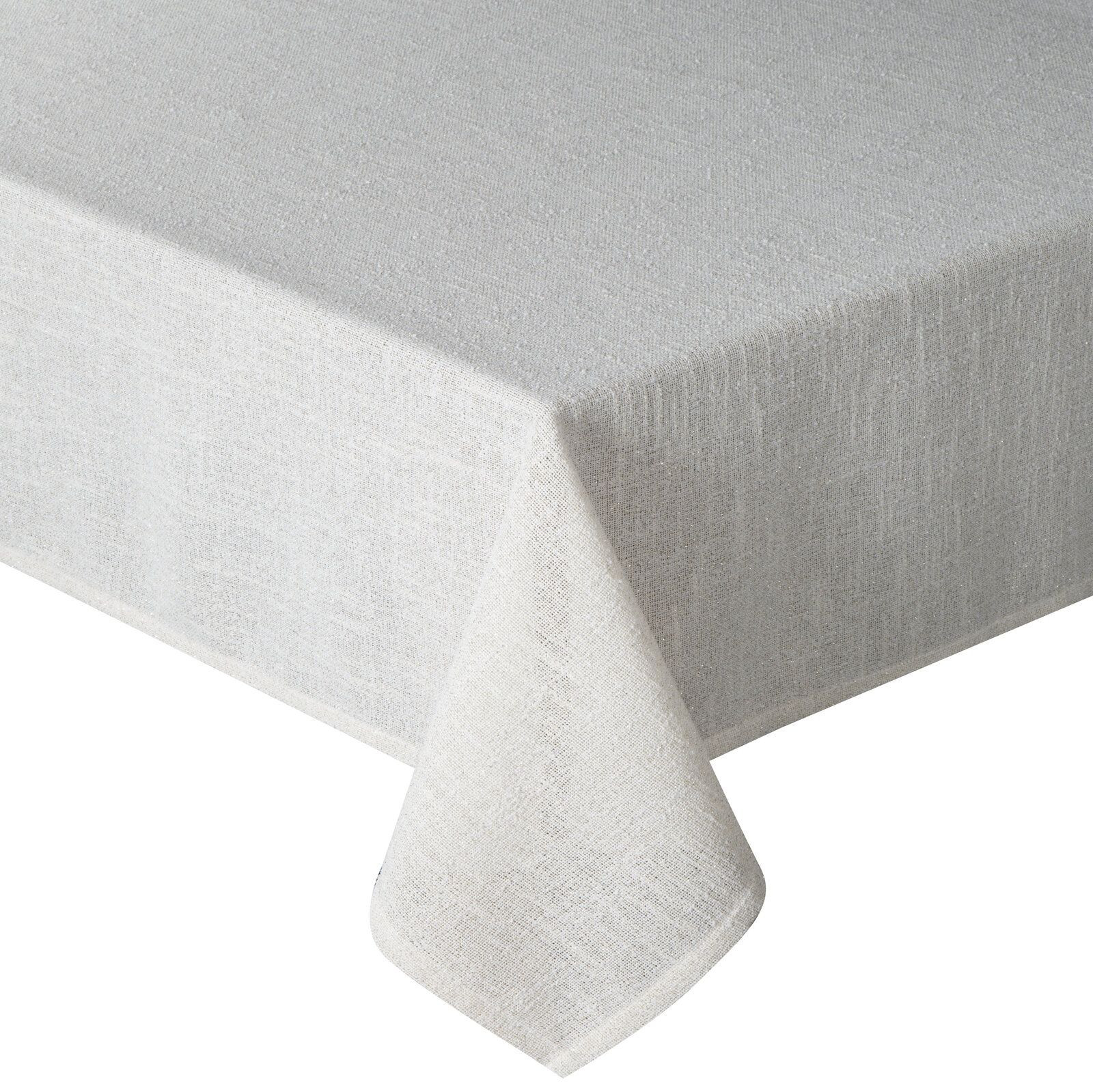 Obrus INES 12 140x260 cm kremowy tkanina złota nitka elegancja