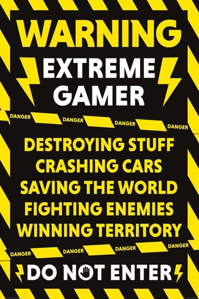 PLAKAT REINDERS WARNING EXTREME GAMER 61x91,5CM 003