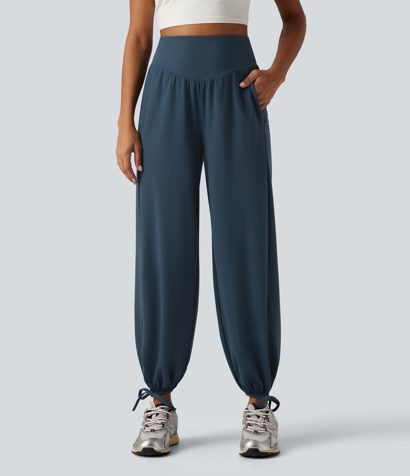 Pantalon de jogging de yoga Halara UltraSculpt™ taille haute à laçage avec poches