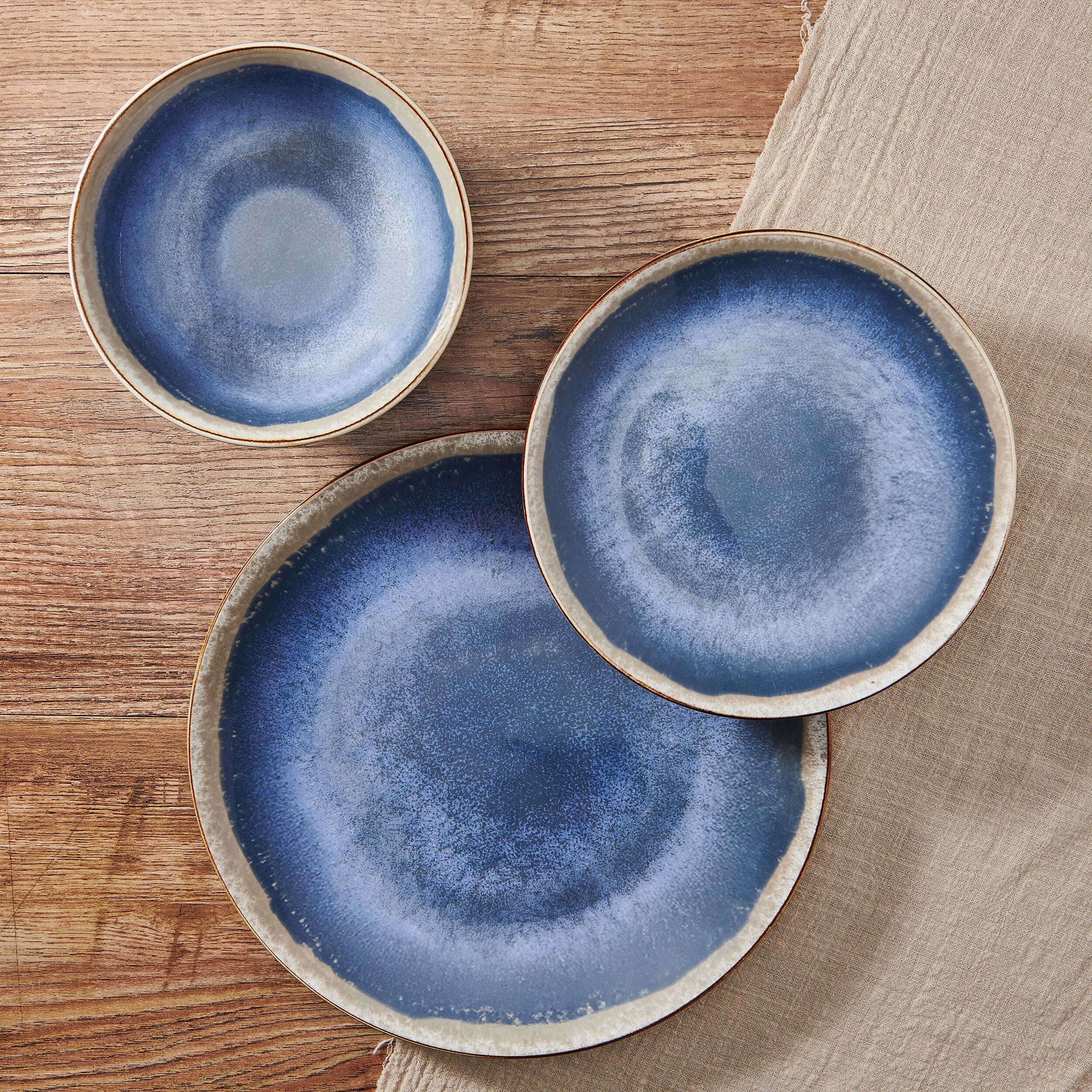 Glimmer Blue 12 Piece Dinnerware Set, Service for 4
