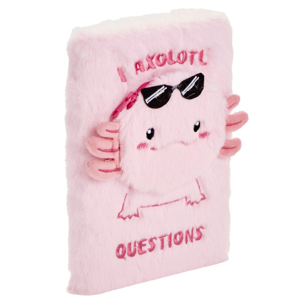 Carnet peluche A5 toucher doux 14,8x21cm (2 modèles capybara ou axolotl)